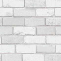 Arthouse Diamond White Brick Glitter Textured Pattern Modern Wallpaper 902009