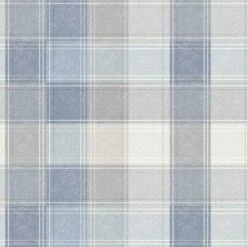Arthouse Country Check Mono Tartan Plaid Wallpaper - Denim 902808