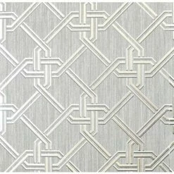 Arthouse Gianni Geometric Twist Knot Pattern Foil Wallpaper - Silver 903105