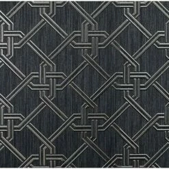 Arthouse Gianni Geometric Twist Knot Pattern Foil Wallpaper Black/Silver 903108
