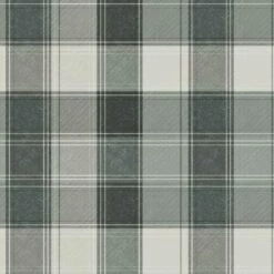 Arthouse Country Check Mono Tartan Plaid Grey White Charcoal Wallpaper- 906703