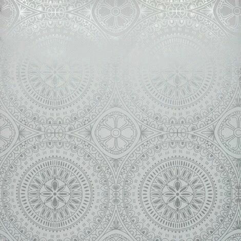Arthouse Boho Medallion Silver Metalic Finish Smooth Finish Feature Wall 4 Arthouse Boho Medallion Silver Metalic Finish Smooth Finish Feature Wall - Image 4