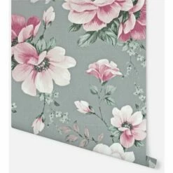 Arthouse Karina Floral Grey & Pink Textured Vinyl Feature Wall -ARTHOUSE SHOP 35414792 4