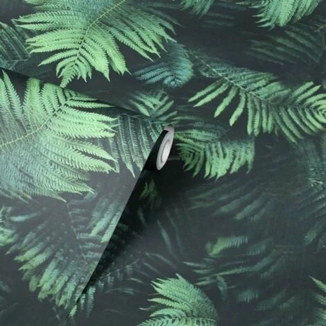 Arthouse Black And Green Fern Wallpaper Smooth Finish Feature Wall Arthouse Black And Green Fern Wallpaper Smooth Finish Feature Wall -ARTHOUSE SHOP 35414794 1