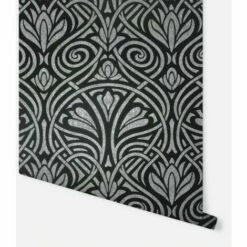 Arthouse Decadent Damask Black/Silver Heavy Duty Blown Vinyl Feature Wall -ARTHOUSE SHOP 35414798 4