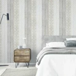Arthouse Moroccan Wood Natural Smooth Wallpaper Feature Wall