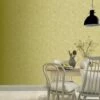 Arthouse Leaf Lines Ochre Glittery Finish Smooth Vinyl Wall Covering