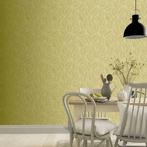 Arthouse Leaf Lines Ochre Glittery Finish Smooth Vinyl Wall Covering Arthouse Leaf Lines Ochre Glittery Finish Smooth Vinyl Wall Covering -ARTHOUSE SHOP 35492939 1