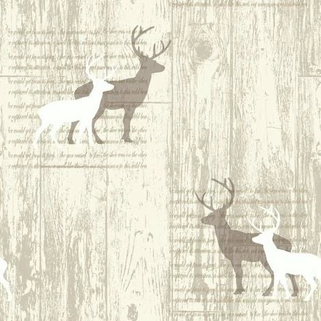 Arthouse VIP Woodland Stag Deer Tree Beige Natural Cream Typography Wallpaper 1 Arthouse VIP Woodland Stag Deer Tree Beige Natural Cream Typography Wallpaper