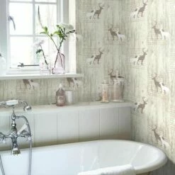 Arthouse VIP Woodland Stag Deer Tree Beige Natural Cream Typography Wallpaper 6 Arthouse VIP Woodland Stag Deer Tree Beige Natural Cream Typography Wallpaper -ARTHOUSE SHOP 3558349 3