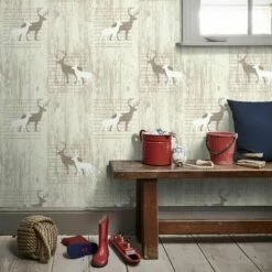 Arthouse VIP Woodland Stag Deer Tree Beige Natural Cream Typography Wallpaper 7 Arthouse VIP Woodland Stag Deer Tree Beige Natural Cream Typography Wallpaper -ARTHOUSE SHOP 3558349 4