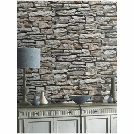 Brick Wallpaper Natural Wall Stone Slate Bronze Rustic Grey Feature Arthouse Brick Wallpaper Natural Wall Stone Slate Bronze Rustic Grey Feature Arthouse -ARTHOUSE SHOP 3558405 1