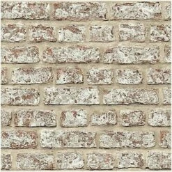ARTHOUSE Brick Effect Wallpaper Rustic Weathered Slate Stone Wall Realistic Photographic