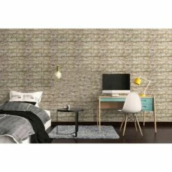 ARTHOUSE Brick Effect Wallpaper Rustic Weathered Slate Stone Wall Realistic Photographic 2 ARTHOUSE Brick Effect Wallpaper Rustic Weathered Slate Stone Wall Realistic Photographic -ARTHOUSE SHOP 3558462 3