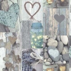 Arthouse Rustic Wood Heart Wallpaper Shabby Chic Pictures Natural Colourway