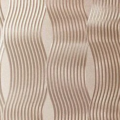 Arthouse Foil Wave Rose Gold Wallpaper - Textured Vinyl Reflective 294500