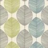 Teal / Lime Green - 408207 - Retro Leaf - Motif - Arthouse Wallpaper By Opera