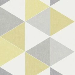 Arthouse Scandi Paste The Paper Triangle Yellow White Grey Patterned Wallpaper
