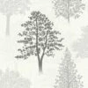 Tree Woodland Forest Silver Grey Glitter Vinyl Textured Wallpaper Arthouse