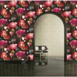 Japanese Lantern Wallpaper Oriental Textured Vinyl Paste Wall Arthouse Tian -ARTHOUSE SHOP 3997901 3