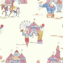Arthouse Circus Fun Kids Children Paste The Paper Luxury Textured Wallpaper