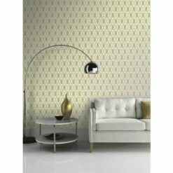 Retro Wallpaper Vintage 3D Geometric Arthouse Diamond Yellow Grey Off White -ARTHOUSE SHOP 4020273 3