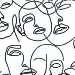 Linear Faces Wallpaper Arthouse Modern Black White Contemporary Abstract