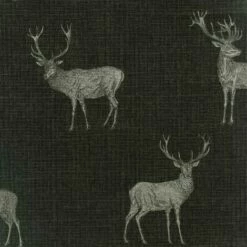 Heritage Stag Wallpaper Arthouse Charcoal Copper Metallic Textured