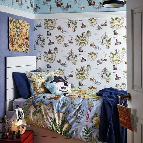Pirates Ahoy Wallpaper Arthouse Kids Children's Bedroom Treasure Map Ship Boat Pirates Ahoy Wallpaper Arthouse Kids Children's Bedroom Treasure Map Ship Boat -ARTHOUSE SHOP 46848292 2