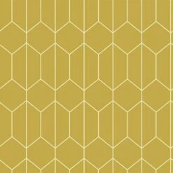 Linear Geometric Wallpaper Arthouse Ochre Yellow White Modern