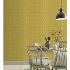 Linear Geometric Wallpaper Arthouse Ochre Yellow White Modern -ARTHOUSE SHOP 50779481 3