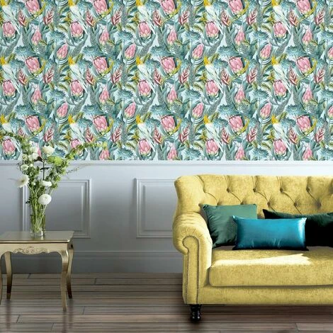 Arthouse Rainforest Escape Design Green Pink Paste The Paper Vinyl Wallpaper Arthouse Rainforest Escape Design Green Pink Paste The Paper Vinyl Wallpaper -ARTHOUSE SHOP 58167848 2
