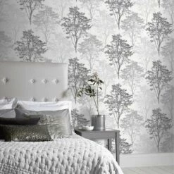 Arthouse Wildwood Mono White Glitter Vinyl Paste The Paper Vinyl Wallpaper -ARTHOUSE SHOP 58167857 3