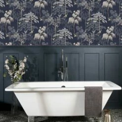 Arthouse Japanese Garden Blue Floral Bird Design Paste The Paper Wallpaper -ARTHOUSE SHOP 58167858 3