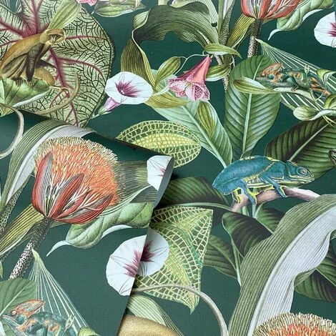 ARTHOUSE Paul Moneypenny Karma Chameleon Emerald Green Floral Paste The Wall Wallpape ARTHOUSE Paul Moneypenny Karma Chameleon Emerald Green Floral Paste The Wall Wallpape -ARTHOUSE SHOP 58167859 2