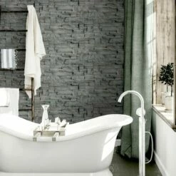 Arthouse Slate Wall Design Grey Brick Effect Paste The Paper Wallpaper -ARTHOUSE SHOP 58213162 4