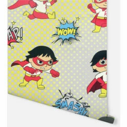 ARTHOUSE Childrens Superhero Cartoon Super Ryan's World Multi Colour Kids Wallpaper