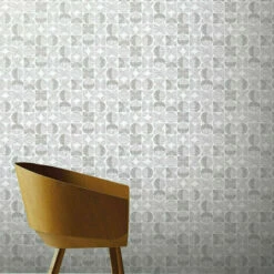 Arthouse Geometric Retro Circle Light Mid Grey Sketch Effect Wallpaper 902402