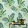 Arthouse Miami Tropics Mint Tropical Jungle Palm Green Leaves Wallpaper