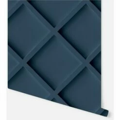 Arthouse Geometric Navy Blue Wood Effect Trellis Luxury Designer Wallpaper -ARTHOUSE SHOP 61257829 3