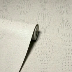 Arthouse Calico Spot Dots Neutral Metallic Embossed Textured Vinyl Wallpaper