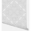 Arthouse Glitter Grey Floral Damask Textured Vinyl Wallpaper Shimmer Silver