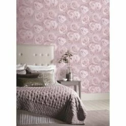Arthouse Reverie Blush Wallpaper Roses Pink Damask Floral Rose 623302
