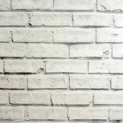 Arthouse White Grey Stone Brick Effect Urban Industrial Wipeable Wallpaper