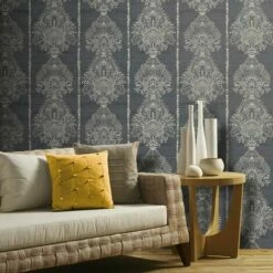 Arthouse Silk Road Charcoal Damask Traditional Classic Paste The Wall Wallpaper -ARTHOUSE SHOP 69538622 4