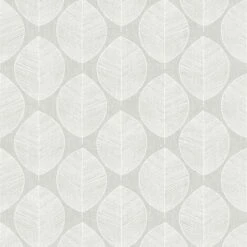 Arthouse Scandi Leaf Textured Wallpaper (32.8ft X 20.5in) (Grey/White)