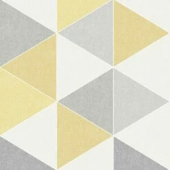 Arthouse Scandi Geometric Wallpaper (10m X 52cm) (Yellow/Grey)