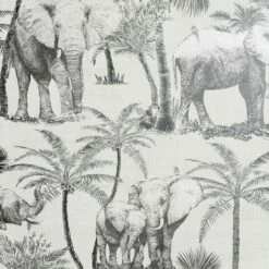Arthouse Artistick Elephant Grove Wallpaper (6m X 53cm) (Charcoal/Cream)