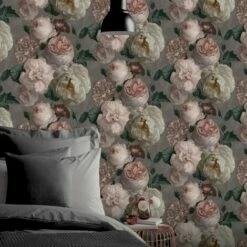 Arthouse Highgrove Floral Wallpaper (32.1ft X 21in) (Grey/Pink) -ARTHOUSE SHOP 70357003 3