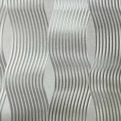 Arthouse Foil Wave Textured Wallpaper (32.1ft X 21in) (Silver)